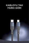 Şarj Kablosu Type-C to Lightning Örgü Data Kablo U18 thumbnail 8