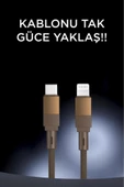 Şarj Kablosu Type-C to Lightning Örgü Data Kablo U18 thumbnail 12