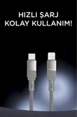 Şarj Kablosu Type-C to Lightning Örgü Data Kablo U18 thumbnail 4
