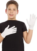 Beyaz Renk Çocuk Boy Likralı Pandomim Eldiveni thumbnail 1
