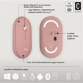 Logitech Pebble 2 Combo 920-012247 Pembe TKL Kablosuz Klavye Mouse Seti thumbnail 3