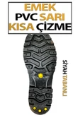 PVC Kısa Çizme Sarı Tabanı Siyah 42 Numara thumbnail 2