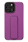 Newface Apple iPhone 12 Pro Max Kılıf Mega Standlı Silikon - Mor thumbnail 1