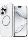 Newface Apple iPhone 16 Pro Max Live Diamond Magsafe Kapak - Şeffaf thumbnail 1