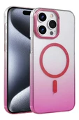 Newface Apple iPhone 14 Pro Max Glossy Magsafe Kapak - Pembe thumbnail 1