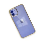 iPhone 12 Uyumlu Kılıf Element Silikon - Gold thumbnail 3