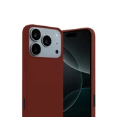 iPhone 17 Pro Uyumlu First Silikon - Bordo thumbnail 2