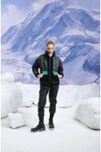 Kaşe Detaylı Siyah Kürklü Mont thumbnail 10