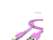 İphone Şarj Data Kablosu - Pembe thumbnail 1