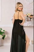 Yırtmaçlı Gecelik Siyah 1545 thumbnail 2