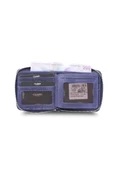 Guard Antique Navy Blue Zipper Horizontal Mini Leather Wallet thumbnail 3