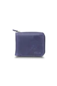 Guard Antique Navy Blue Zipper Horizontal Mini Leather Wallet thumbnail 1