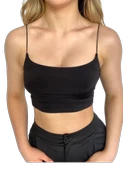 Askılı Crop  Bluz-SİYAH thumbnail 1