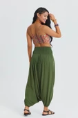 Drape Detay Beli Lastikli Şalvar Pantolon thumbnail 4