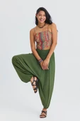 Drape Detay Beli Lastikli Şalvar Pantolon thumbnail 7