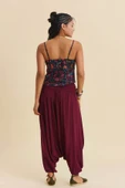 Drape Detay Beli Lastikli Şalvar Pantolon thumbnail 4