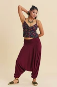 Drape Detay Beli Lastikli Şalvar Pantolon thumbnail 7