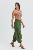 Drape Detay Beli Lastikli Şalvar Pantolon thumbnail 5