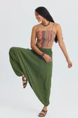 Drape Detay Beli Lastikli Şalvar Pantolon thumbnail 1