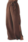 Brown Muslin Slit Trouser thumbnail 3