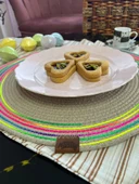 DecoHandy 39cm Neon Renkli Şeritli Jüt Örme Supla Amerikan Servis thumbnail 1
