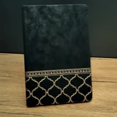 Gold İşlemeli Siyah Deri Defter thumbnail 1