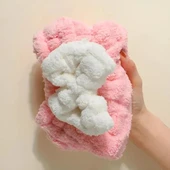 Mikrofiber Örgü Saç Kurutma Bone Havlu thumbnail 3