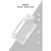 Beyaz Kablosuz Klavye Ve Mouse Seti thumbnail 1