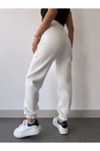 Üç İplik Basic Lastikli Eşofman Pantolon - Beyaz thumbnail 2