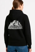 Nihilist Penguen Temalı Oversize Kapüşonlu Sweatshirt - Siyah thumbnail 2