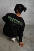 Erkek Baskılı Sweat - Siyah thumbnail 4