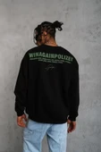 Erkek Baskılı Sweat - Siyah thumbnail 1
