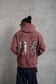 Erkek 98 Baskılı Kapşonlu Sweat - Gül Kurusu thumbnail 1