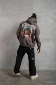 Erkek SCHOOL BOY Baskılı Kapüşonlu Sweat - Gri thumbnail 3