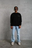 Erkek Baskılı Sweat - Siyah thumbnail 3