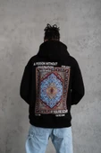 Erkek Kilim Desen Kapüşonlu - Siyah thumbnail 2