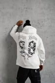 Erkek 98 Baskılı Kapşonlu Sweat - Beyaz thumbnail 3