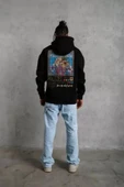 Erkek Patel Six Baskılı Kapüşonlu Sweat - Siyah thumbnail 3