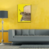 Sarı Zeminde Daktilo Kanvas Tablo 50 x 70 thumbnail 2
