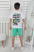 Minecraft Baskı Erkek Çocuk Şortlu Takım thumbnail 8