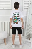 Minecraft Baskı Erkek Çocuk Şortlu Takım thumbnail 5