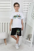 Minecraft Baskı Erkek Çocuk Şortlu Takım thumbnail 6