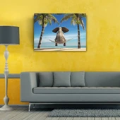 Hamaktaki Fil Kanvas Tablo 50 x 70 thumbnail 2
