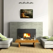 Çimenlerde Uzanan Kaplan Kanvas Tablo 50 x 70 thumbnail 2