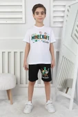 Minecraft Baskı Erkek Çocuk Şortlu Takım thumbnail 4