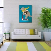 Scooter Süren Sevimli Ayı Kanvas Tablo 50 x 70 thumbnail 2