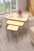 Zigon Sehpa Kr Çift Gold Krem Tel thumbnail 1