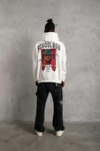 Erkek SCHOOL BOY Baskılı Kapüşonlu Sweat - Beyaz thumbnail 3