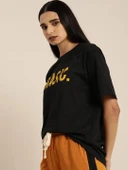 Baskılı Kadın T-shirt - Siyah thumbnail 3