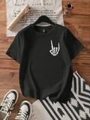 Baskılı Kadın T-shirt - Siyah thumbnail 1